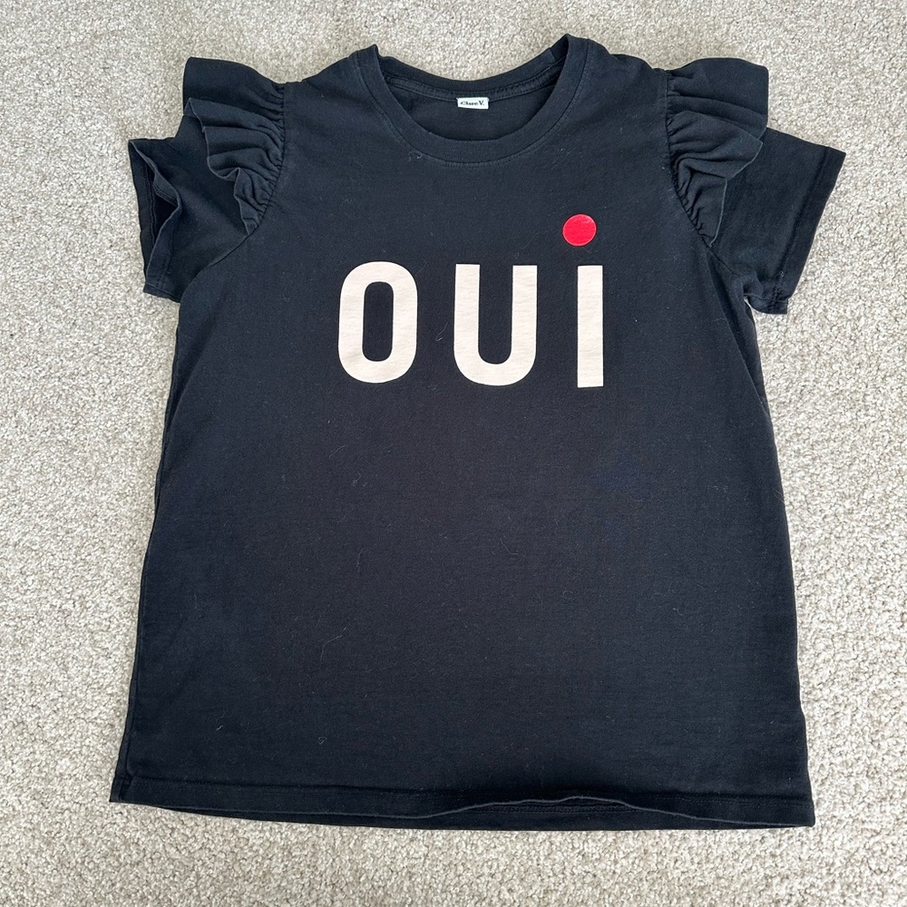 Clare V. Iconic OUI Ruffle Top